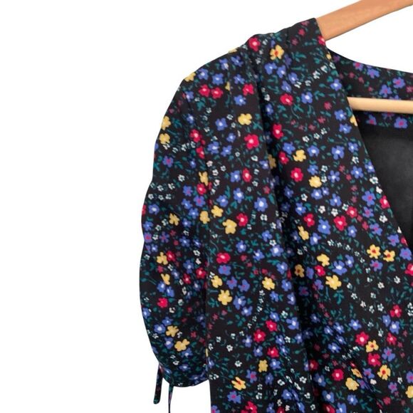 French Connection Aubine Floral-Print Tie-Sleeve Dress Size 4 - Picture 6 of 9